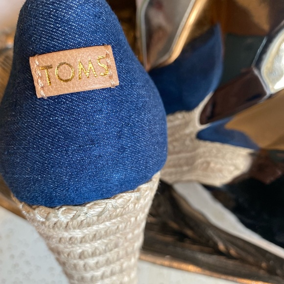 Toms Michelle Denim Wedge New 9.5 - Picture 2 of 5
